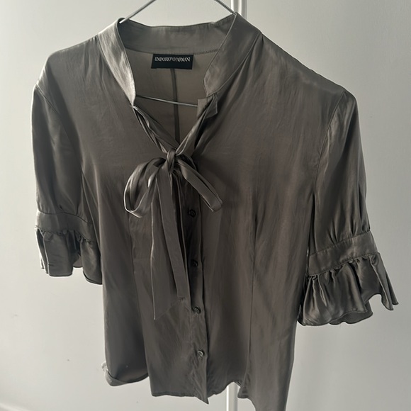 Emporio Armani | Silk Tie Neck Button down blouse - Picture 5 of 5